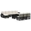 vidaXL Ensemble de canap&eacute; de jardin 11 pc Noir et blanc cr&egrave;me