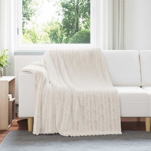 vidaXL Couvertures &agrave; jeter 6 pcs Cr&egrave;me 200 x 150 cm Toison