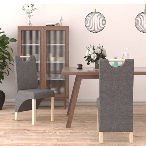 vidaXL Chaises &agrave; manger lot de 2 gris clair tissu