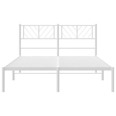 vidaXL Cadre de lit métal sans matelas et tête de lit blanc 140x190 cm