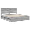 vidaXL Cadre de lit Gris Sonoma 180 x 200 cm Bois de pin massif