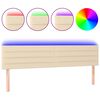 vidaXL T&ecirc;te de lit &agrave; LED Cr&egrave;me 180x5x78/88 cm Tissu