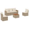 vidaXL Salon de jardin avec coussins 6 pcs beige r&eacute;sine tress&eacute;e
