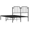 vidaXL Cadre de lit m&eacute;tal sans matelas avec t&ecirc;te de lit noir 120x200cm