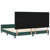 vidaXL Lit &agrave; ressorts avec t&ecirc;te de lit Vert fonc&eacute; 200 x 200 cm Velours