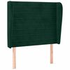 vidaXL T&ecirc;te de lit avec oreilles Vert fonc&eacute; 83x23x118/128 cm Velours