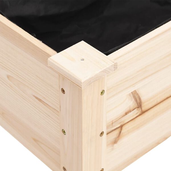 vidaXL Jardini&egrave;re sur roues avec doublure 71x37x80 cm bois de sapin