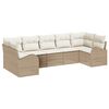 vidaXL Ensemble de canap&eacute; de jardin 7 pcs Beige et blanc polyrotin