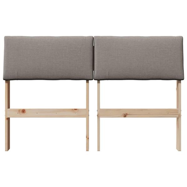 vidaXL T&ecirc;te de lit capitonn&eacute;e Taupe 120 cm Pin massif