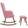 vidaXL Chaise &agrave; bascule avec repose-pied Rose Velours