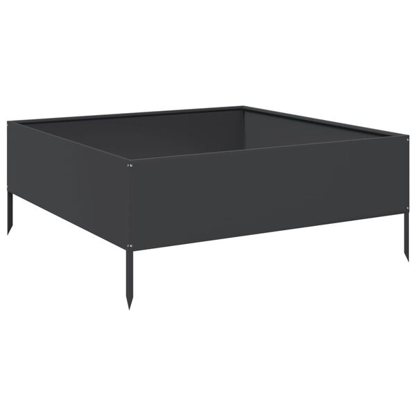 vidaXL Lit sur&eacute;lev&eacute; de jardin noir 100x100x25 cm acier