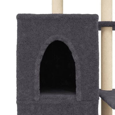 vidaXL Arbre à chat avec griffoirs en sisal gris foncé 97 cm