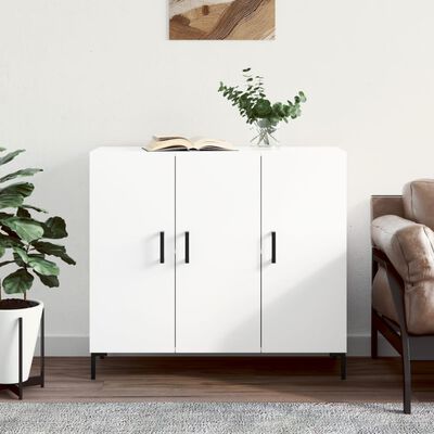 vidaXL Buffet blanc 90x34x80 cm bois d'ingénierie