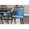 Venture Home Chaises &agrave; manger lot de 2 Velvet velours noir/bleu