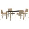 vidaXL Ensemble de salle &agrave; manger pour jardin 5 pcs Beige polyrotin