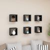 vidaXL &Eacute;tag&egrave;res cube murales 6 pcs gris brillant 22x15x22 cm