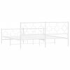 vidaXL Cadre de lit m&eacute;tal sans matelas et pied de lit blanc 183x213 cm