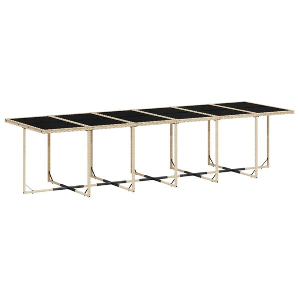 vidaXL Ensemble &agrave; manger de jardin et coussins 13 pcs beige