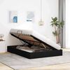 vidaXL Lit de Rangement avec t&ecirc;te de lit Noir 140 x 190 cm tissu