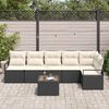 vidaXL Ensemble de Canap&eacute;s avec coussin 7 pcs Noir polyrotin