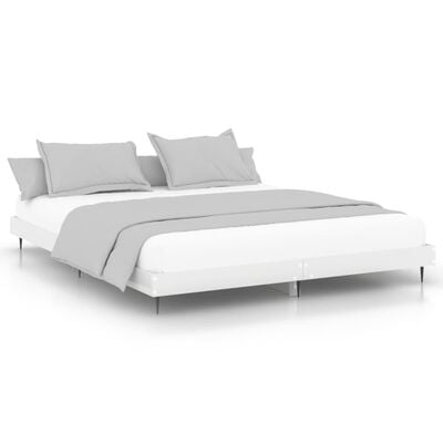 vidaXL Cadre de lit sans matelas blanc brillant 120x200 cm