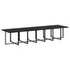 vidaXL Ensemble &agrave; manger de jardin coussins 19 pcs R&eacute;sine tress&eacute;e Noir
