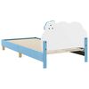 vidaXL Cadre de lit pour enfants avec t&ecirc;te de lit Bleu 90 x 190 cm PU