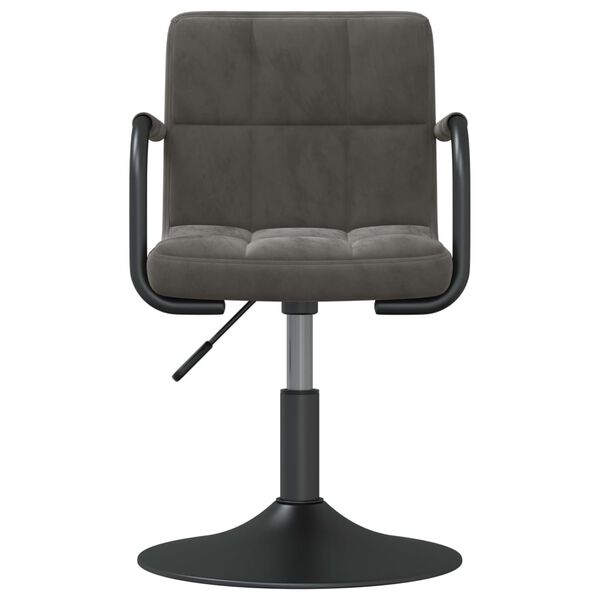 vidaXL Chaises pivotantes à manger lot de 2 gris foncé velours