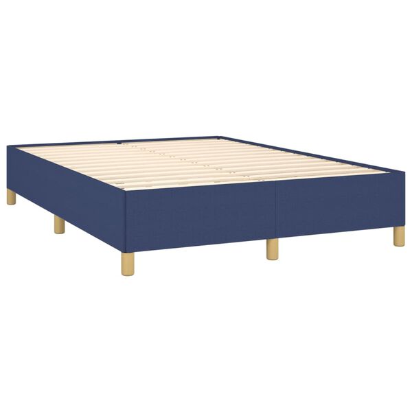 vidaXL Cadre de lit sans matelas bleu 140x200 cm tissu