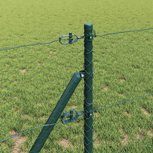vidaXL Poteau de cl&ocirc;ture. Vert 10 x 0,6 m (maille de 25 mm)