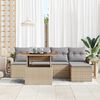 vidaXL Ensemble de canap&eacute; de jardin 6 pcs Beige Poly rotin
