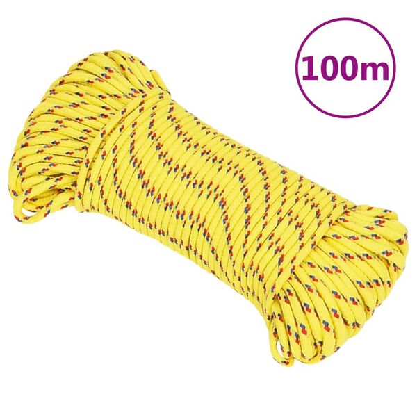 vidaXL Corde de bateau Jaune 4 mm 100 m Polypropyl&egrave;ne