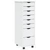 vidaXL Armoire roulante avec tiroirs MOSS blanc bois de pin solide