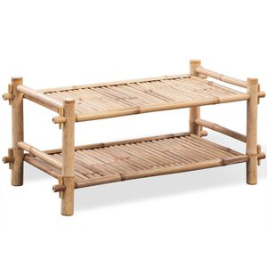 vidaXL &Eacute;tag&egrave;re &agrave; chaussures 2 niveaux Bambou