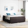 vidaXL Cadre de lit avec matelas Marron fonc&eacute; 180 x 200 cm tissu