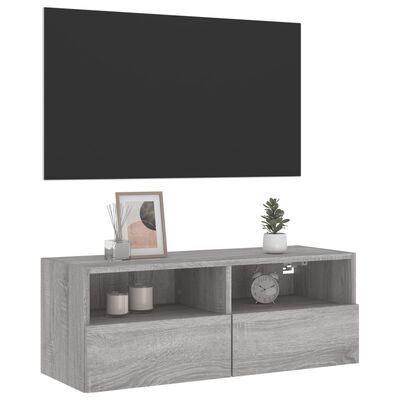 vidaXL Meuble TV mural sonoma gris 80x30x30 cm bois d'ingénierie