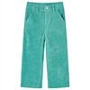 Pantalons pour enfants velours c&ocirc;tel&eacute; vert menthe 104