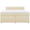 vidaXL Sommier &agrave; lattes de lit avec matelas Cr&egrave;me 180x200 cm Tissu