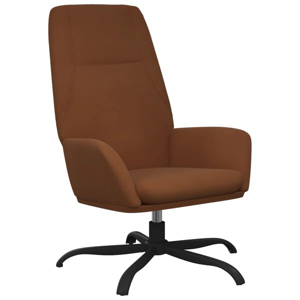 vidaXL Chaise de relaxation avec tabouret Marron Tissu microfibre