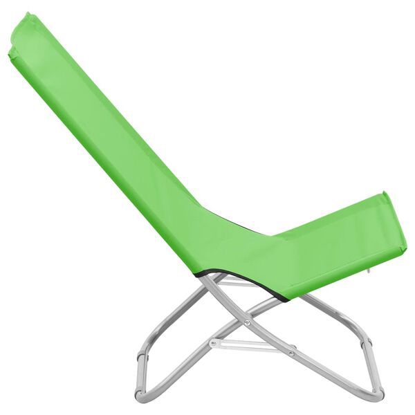 vidaXL Chaises de plage pliables lot de 2 Vert Tissu