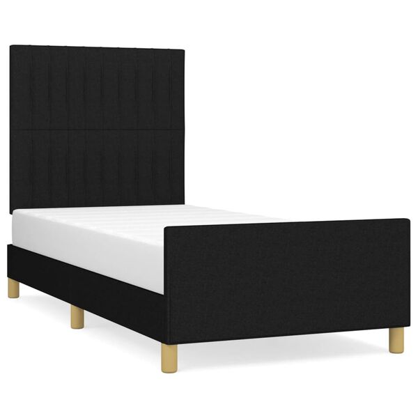 vidaXL Cadre de lit sans matelas noir 90x190 cm tissu