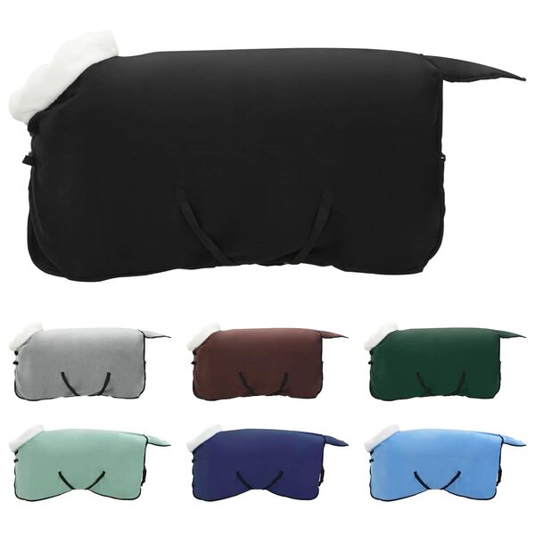 vidaXL Couverture &Eacute;quine Noir 115 cm Fleece polaire