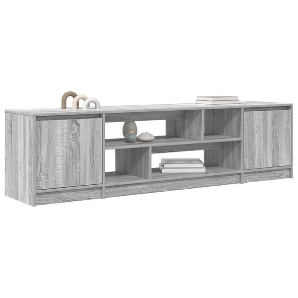 vidaXL Meuble TV sonoma gris 188,5x41x50 cm bois d'ing&eacute;nierie