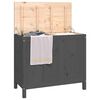 vidaXL Bo&icirc;te &agrave; linge Gris 88,5x44x76 cm Bois massif de pin