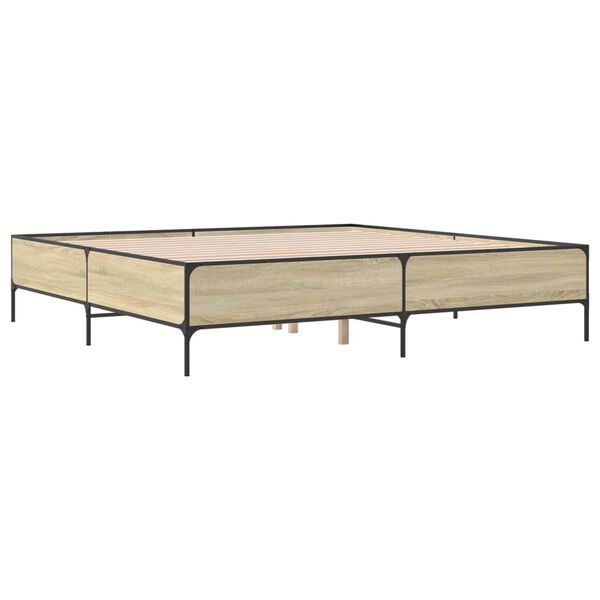 vidaXL Cadre de lit sans matelas ch&ecirc;ne sonoma 180x200 cm