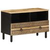 vidaXL Meuble TV noir 70x33,5x46 cm bois massif manguier brut