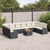vidaXL Ensemble de canap&eacute; de jardin 11 pcs Noir Poly rotin