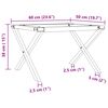 vidaXL Pieds de table basse cadre en X 60x50x38 cm acier