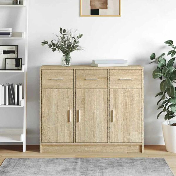vidaXL Buffet ch&ecirc;ne sonoma 91x28x75 cm bois d'ing&eacute;nierie