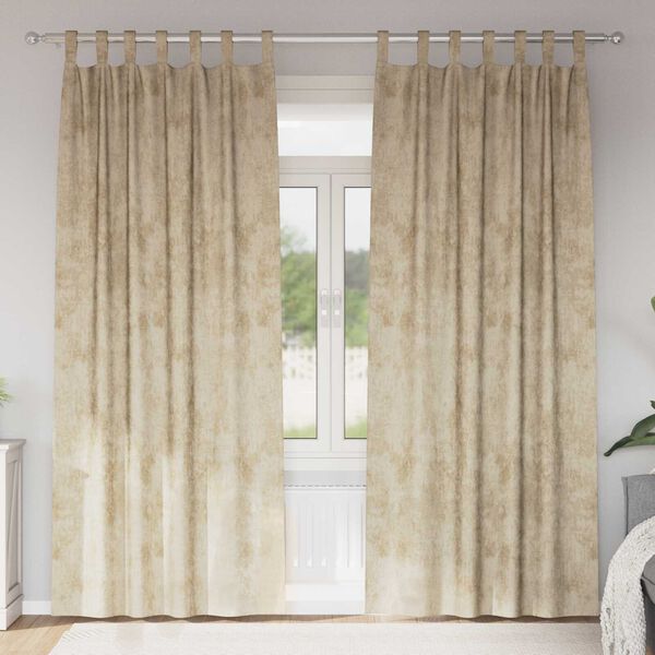 vidaXL Rideaux en velours 2 pcs Cr&egrave;me 260 x 140 cm Velours